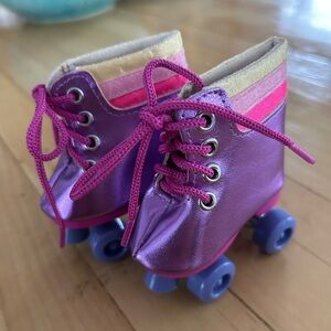 Our Generation 18 inch Doll Roller Skates in Purple with Blue Wheels